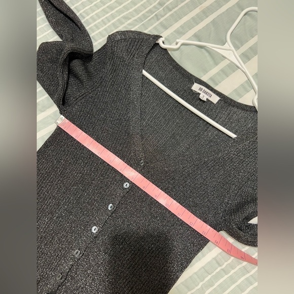 BB Dakota Honey I Shrunk The Metallic V-Neck Cardigan size S - Picture 8 of 16